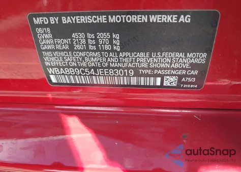 2018 BMW 330I from USA, damaged, VIN WBA8B9C54JEE83019